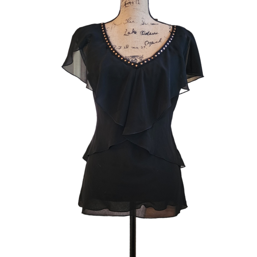 WHBM studded V neck blouse